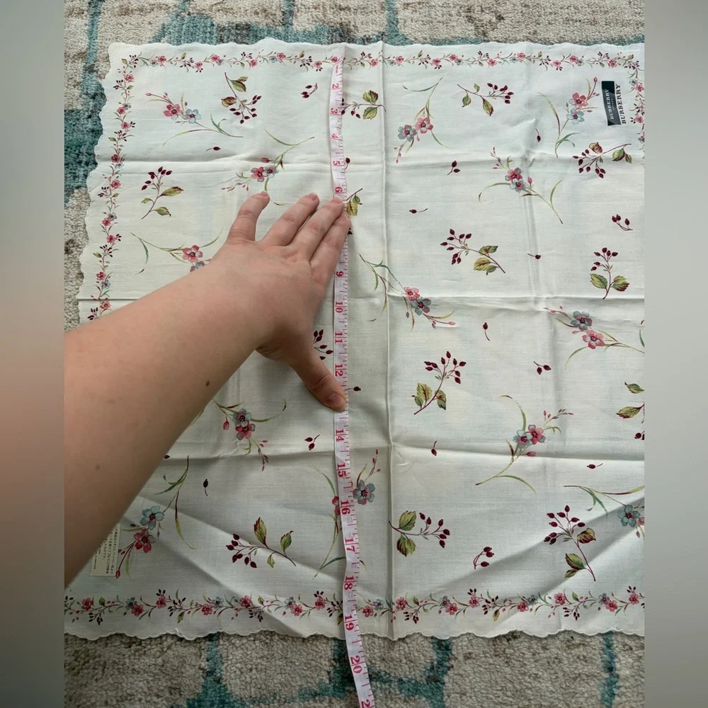Burberry White Floral Scarf
